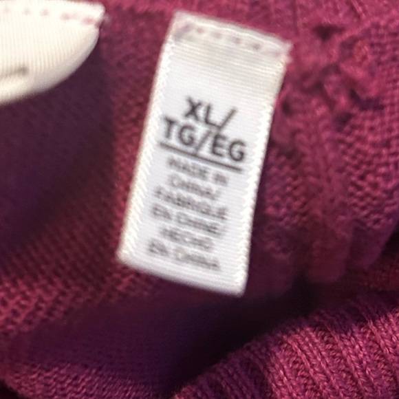 Clearance Rafella Women's fuchsia Turtleneck sweater fringe cotton bld 0162 XL - Picture 7 of 9